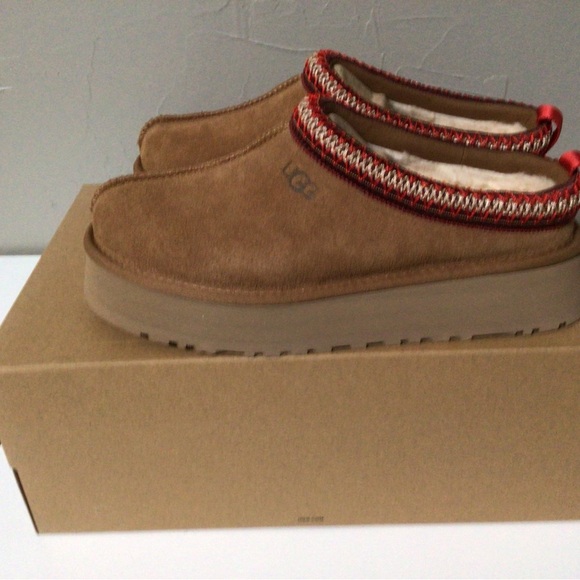 UGG Women’s Tazz Platform Tasman Slippers/Shoes- Chestnut Size 8, NWT - Picture 5 of 8